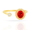 Red CZ Floral Bracelet