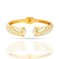 White Enamel Open Cuff Bracelet
