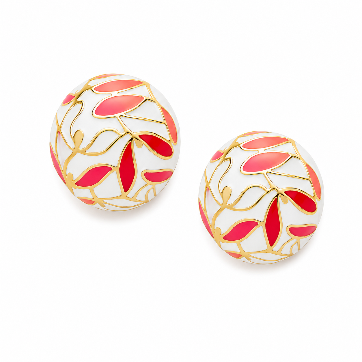 Artistic Floral Vine Design Studs