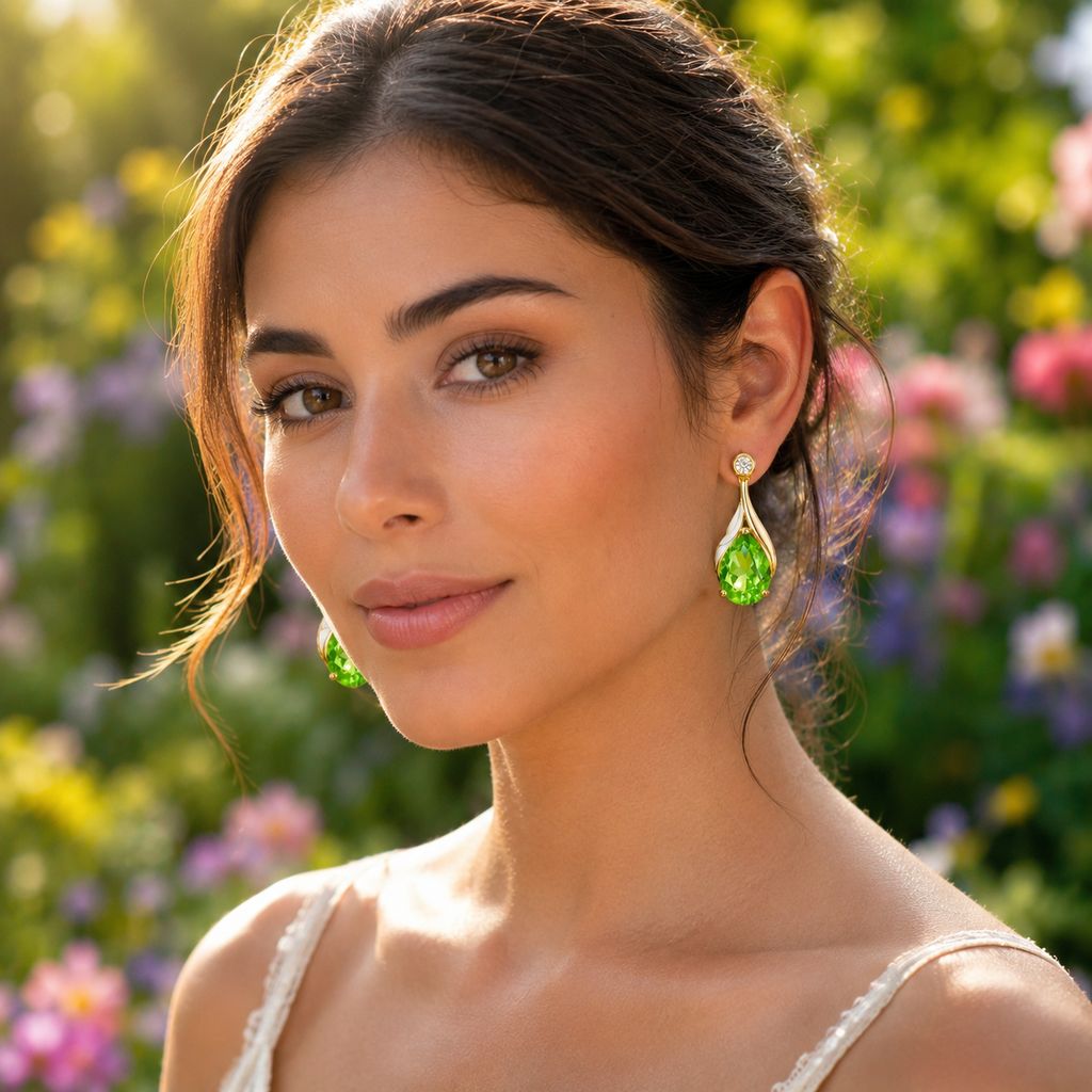 Floral Green Teardrop