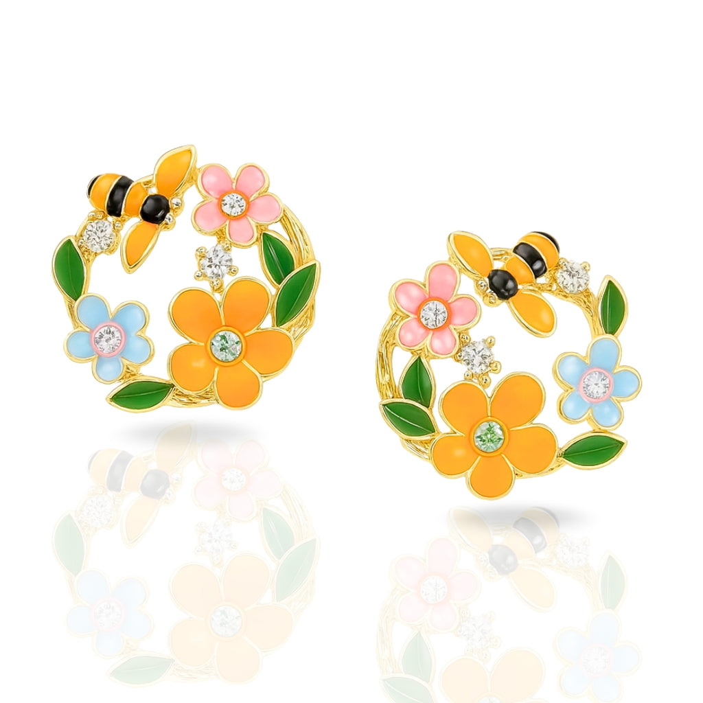 Floral Bee Stud