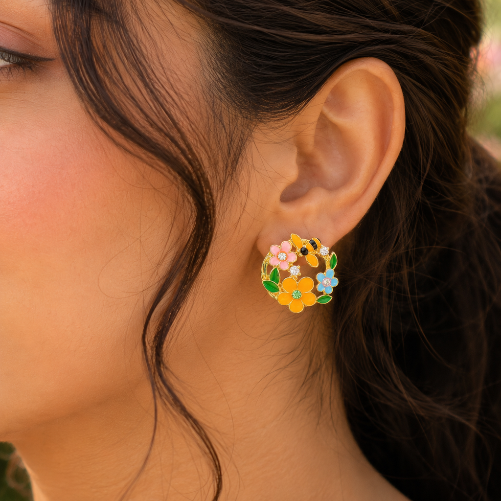 Floral Bee Stud
