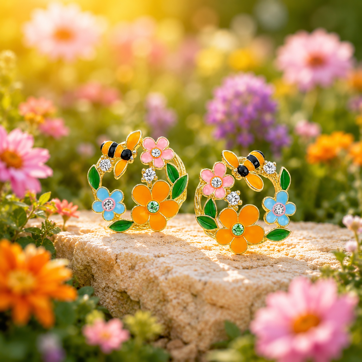 Floral Bee Stud