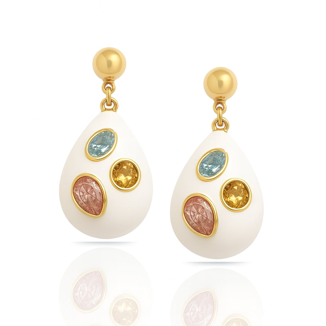 Gemstone Drop Earrings