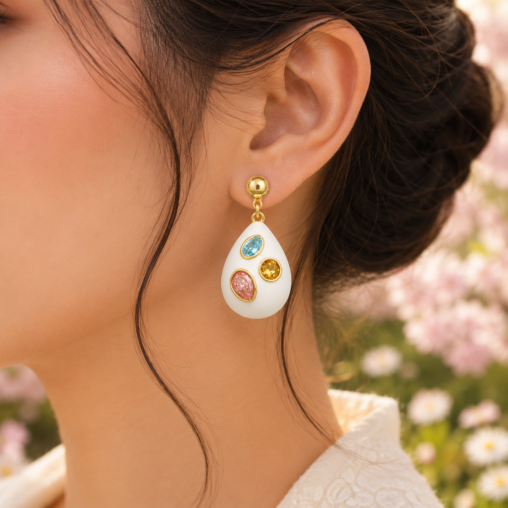 Gemstone Drop Earrings