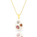 Gemstone Enamel Pendant Necklace