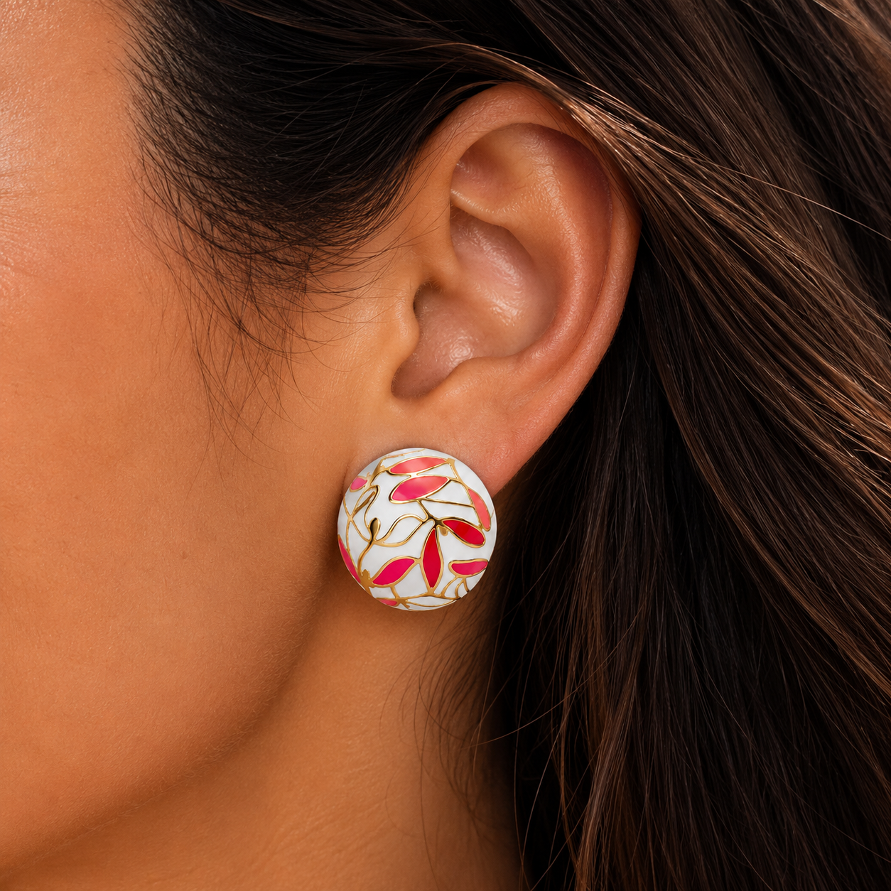 Artistic Floral Vine Design Studs